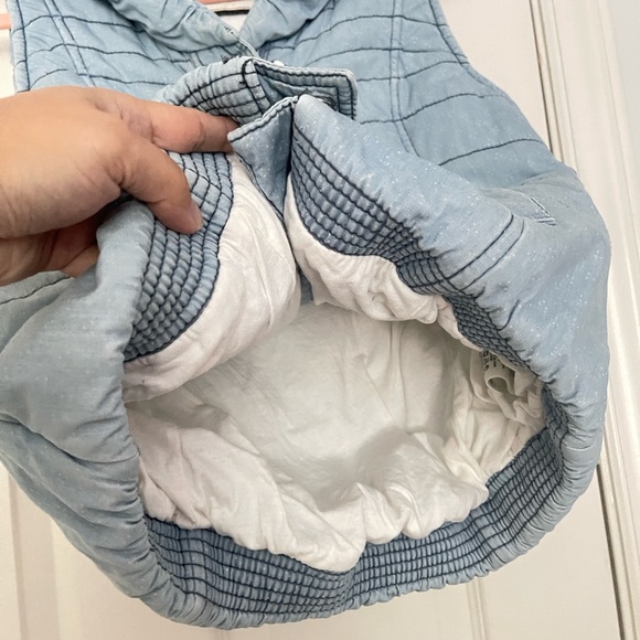 Anthropologie Chambray Puffer Vest EUC sz Small - Picture 4 of 8